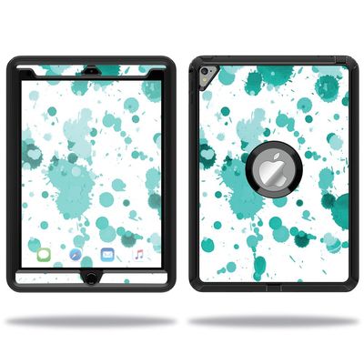 MightySkins Skin Compatible with OtterBox Defender Apple iPad Pro 9.7 Case wrap Cover Sticker Skins Teal Splatter