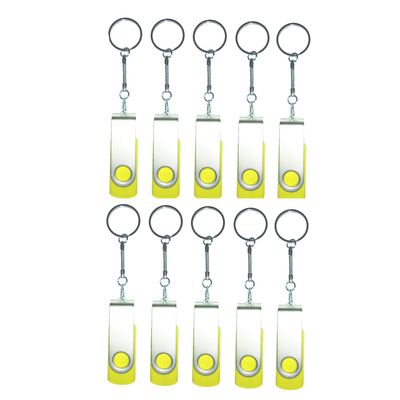 10 PCS USB 2.0 Swivel USB Flash Drive Memory Stick Fold Storage Thumb Stick (128GB, Yellow)