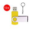 10 PCS USB 2.0 Swivel USB Flash Drive Memory Stick Fold Storage Thumb Stick (128GB, Yellow) view 2