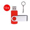 10 PCS USB 2.0 Swivel USB Flash Drive Memory Stick Fold Storage Thumb Stick (32GB, Red) view 2