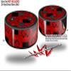 Skin Wrap Decal Set 2 Pack for Amazon Echo Dot 2 - Criss Cross Red (2nd Generation ONLY - Echo NOT Included) view 2