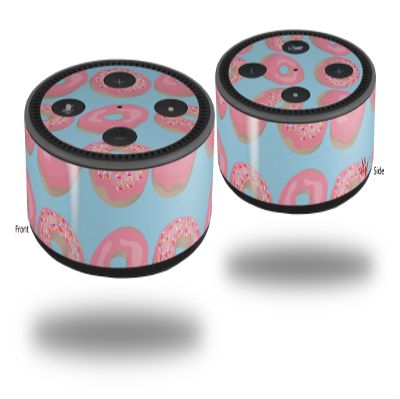 Skin Wrap Decal Set 2 Pack for Amazon Echo Dot 2 - Donuts Blue (2nd Generation ONLY - Echo NOT Included)