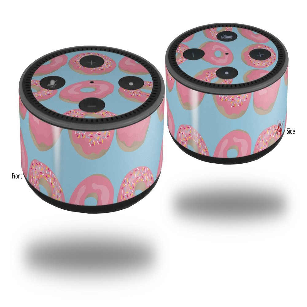 Skin Wrap Decal Set 2 Pack for Amazon Echo Dot 2 - Donuts Blue (2nd Generation ONLY - Echo NOT Included)