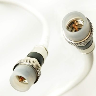 95ft WHITE BARE COPPER RG6 CABLE 18AWG CORE 3Ghz 75 Ohm CL2 In-Wall Use HD ANTENNA Satellite Approved WEATHER SEAL BRASS CONNECTORS UL ETL CUT TO ORDER ASSEMBLED IN USA