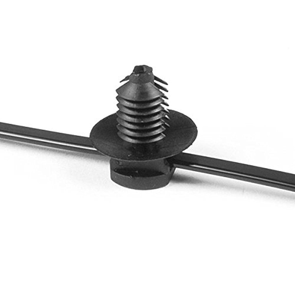 Hellermann Tyton North America 156-00092 Fir Tree with Tie, 12.0" Long, Mounting Hole Diameter .38"-.39", PA66HS, Black, 0.05" Height, 0.18" Width, 12" Length (Pack of 500)