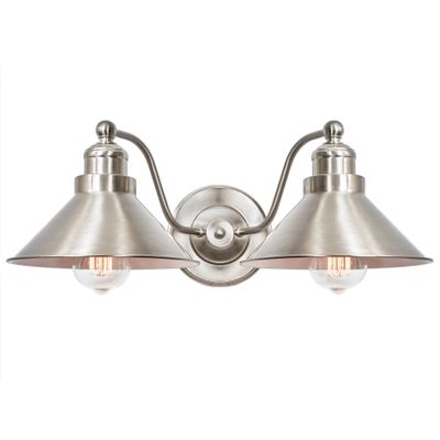 Kira Home Welton 19" Modern Industrial 2-Light Wall Sconce, Brushed Nickel Finish