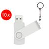 10 PCS USB 2.0 Swivel USB Flash Drive Memory Stick Fold Storage Thumb Stick (64GB, White) view 2
