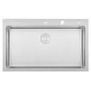 CozyBlock 36 Inches 16-Gauge Stainless Steel Topmount Drop-in Single Bowl Kitchen Sink in Brushed Stainless Steel Finish with Bottom Grid Set, Silicon Dishrack, Pot Mat, and Strainer view 2