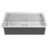 CozyBlock 36 Inches 16-Gauge Stainless Steel Topmount Drop-in Single Bowl Kitchen Sink in Brushed Stainless Steel Finish with Bottom Grid Set, Silicon Dishrack, Pot Mat, and Strainer view 3