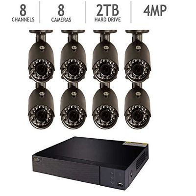 Q-See 8-Channel HD Analog DVR with 2TB HDD, 8 4MP Cameras with 100' Night Vision