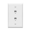 ENERLITES Duplex RJ11 Telephone Jack Wall Plate, 6-Position 4-Conductor 6P4C (2 Line Support), 1-Gang 4.50" x 2.76", 6651-W, White view 1