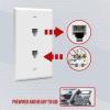 ENERLITES Duplex RJ11 Telephone Jack Wall Plate, 6-Position 4-Conductor 6P4C (2 Line Support), 1-Gang 4.50" x 2.76", 6651-W, White view 3