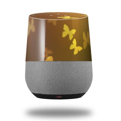 Bokeh Butterflies Yellow - Decal Style Skin Wrap fits Google Home Original (Google Home NOT Included)