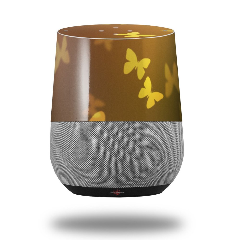 Bokeh Butterflies Yellow - Decal Style Skin Wrap fits Google Home Original (Google Home NOT Included)
