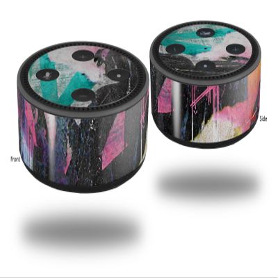 Skin Wrap Decal Set 2 Pack for Amazon Echo Dot 2 - Graffiti Grunge (2nd Generation ONLY - Echo NOT Included)
