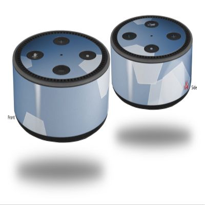 Skin Wrap Decal Set 2 Pack for Amazon Echo Dot 2 - Bokeh Hex Blue (2nd Generation ONLY - Echo NOT Included)