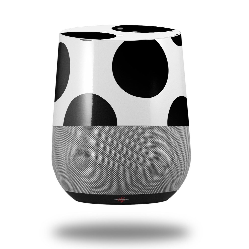 Kearas Polka Dots White and Black - Decal Style Skin Wrap fits Google Home Original (Google Home NOT Included)