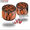 Skin Wrap Decal Set 2 Pack for Amazon Echo Dot 2 - Ripped Fishnets Orange (2nd Generation ONLY - Echo NOT Included) view 2