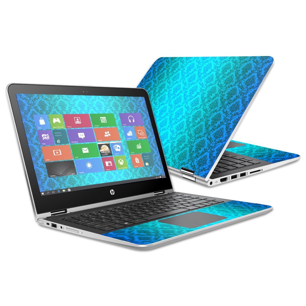 MightySkins Skin Compatible with HP Pavilion x360 13" (2016) wrap Cover Sticker Skins Blue Vintage
