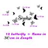 12 butterfly Wall art Stickers - Personalised wall stickers - Custom Name Nursery wall decal view 4