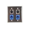 Elite Core Quad Wall Plate w/2 Power on A and 2 XLR Female Connections Q-4-2PCA2XF view 1