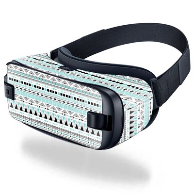 MightySkins Skin Compatible with Samsung Gear VR (2016) wrap Cover Sticker Skins Turquoise Tribal