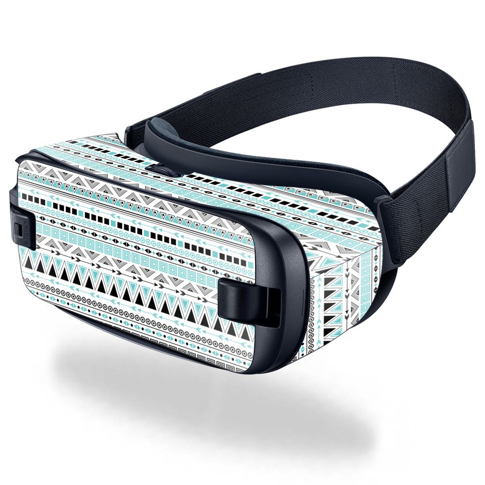 MightySkins Skin Compatible with Samsung Gear VR (2016) wrap Cover Sticker Skins Turquoise Tribal