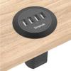 Simpeak 30W 4-Port USB Desk Charger Desktop Charging Station Mounts on The 2.0"/2.4" Grommet Hole with Power Cable (Match 2pcs Grommet),C51 Black view 1