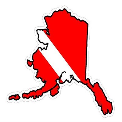 Alaska State (Y4) Diver Down Flag Vinyl Decal Sticker Car Laptop/Netbook 5" Inch- By CustomDecal US