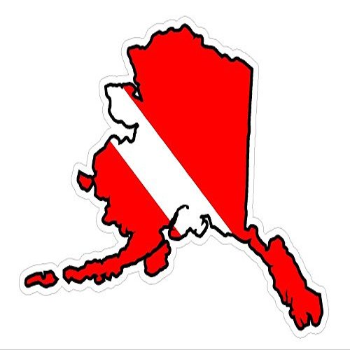 Alaska State (Y4) Diver Down Flag Vinyl Decal Sticker Car Laptop/Netbook 5" Inch- By CustomDecal US