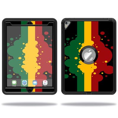 MightySkins Skin Compatible with OtterBox Defender Apple iPad Pro 9.7 Case wrap Cover Sticker Skins Rasta Flag