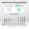 iPad Charging Station, Unitek 96W 10-Port USB Charging Dock Hub with Quick Charge 3.0, Charging Stand Compatible Multiple Device, Charging 8 iPads Simultaneously - [Upgraded Divider] view 3