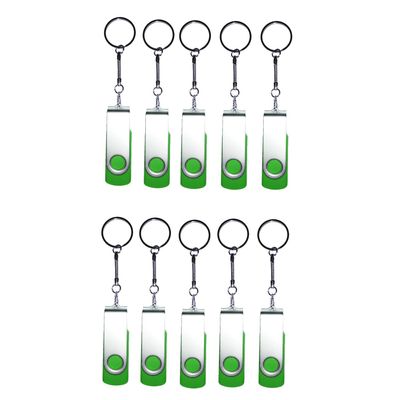 10 PCS USB 2.0 Swivel USB Flash Drive Memory Stick Fold Storage Thumb Stick (32GB, Green)