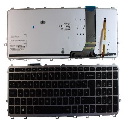 Power4Laptops UK Layout Silver Frame Backlit Black Replacement Laptop Keyboard Compatible with HP Envy 15-J002EL