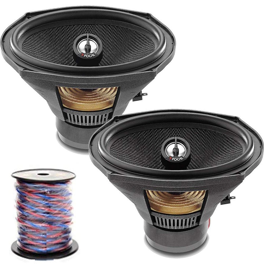 Focal pkg OEM 690CA1 SG 6" x 9" 150W RMS Access 1 Series Coaxial Speakers + 50 Foot Spool True 16 Gauge High Definition Twisted Speaker Wire