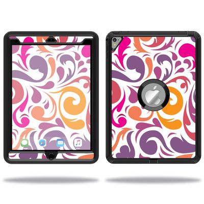 MightySkins Skin Compatible with OtterBox Defender Apple iPad Pro 9.7 Case wrap Cover Sticker Skins Swirly Girly