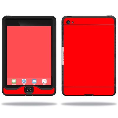 MightySkins Skin Compatible with Lifeproof Apple iPad Mini 4 Case nuud Case wrap Cover Sticker Skins Solid Red