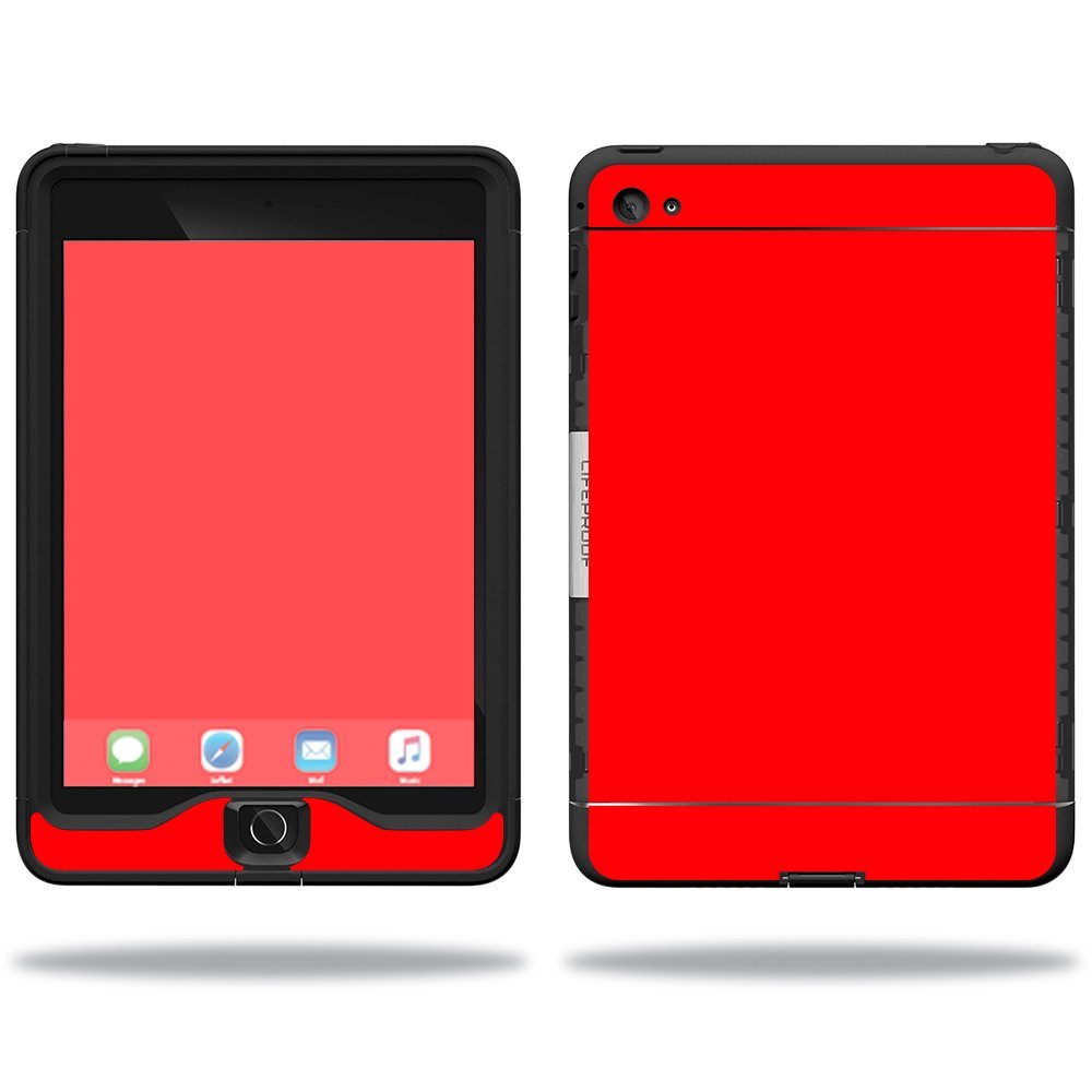 MightySkins Skin Compatible with Lifeproof Apple iPad Mini 4 Case nuud Case wrap Cover Sticker Skins Solid Red