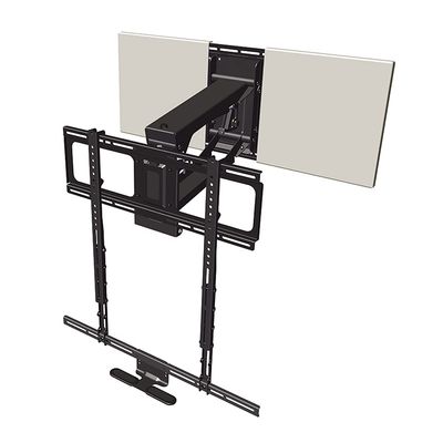 MantelMount MM700 Premier Fireplace TV Mount Pull Down Bracket for 50"-90" & 25-115 lb Televisions Above Mantel with Sound Bar Attachment, Paintable Covers & Safety Pull Down Handles