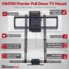 MantelMount MM700 Premier Fireplace TV Mount Pull Down Bracket for 50"-90" & 25-115 lb Televisions Above Mantel with Sound Bar Attachment, Paintable Covers & Safety Pull Down Handles view 3