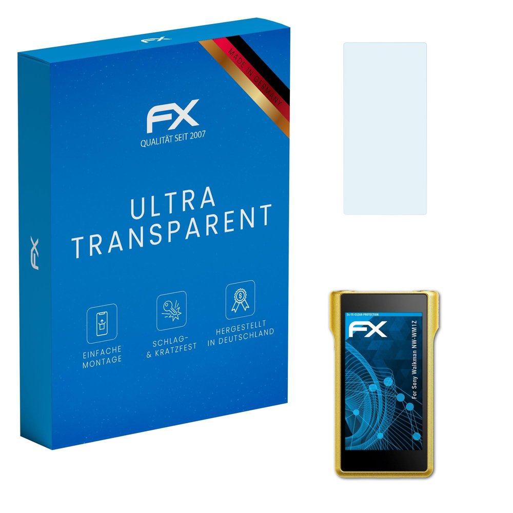 atFoliX Screen Protection Film compatible with Sony Walkman NW-WM1Z Screen Protector, ultra-clear FX Protective Film (3X)