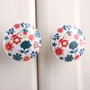 IndianShelf 4 Piece Graceful Green Lily Flat Ceramic Decorative Drawer Handles Cabinet Knobs Dresser Pulls Modern Home Hardware view 1