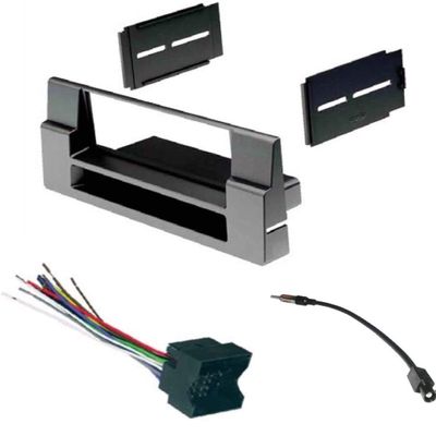 Single Din Car Stereo Install Dash Kit, Wire Harness, and AM/FM Radio Antenna Adapter Made for BMW: 2001-2003 5 Series 528 530 540 and 2000-2006 X5 - No Factory NAV Vehicles
