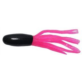 Arkie Lures PRT-191-10 2.5" XL Pro-Model Tubes - 10 Pack - 191-Black/Pink