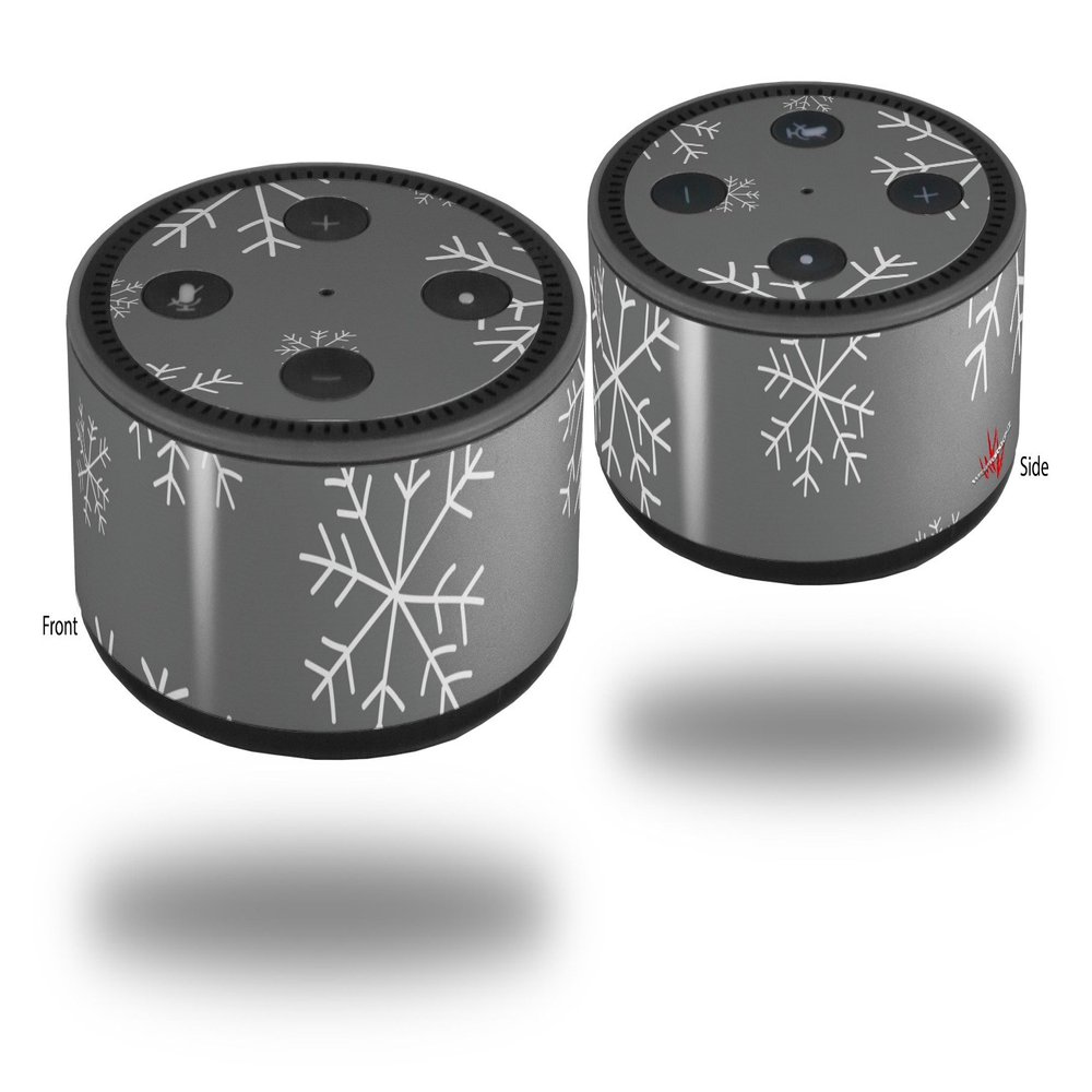 Skin Wrap Decal Set 2 Pack for Amazon Echo Dot 2 - Winter Snow Gray (2nd Generation ONLY - Echo NOT Included)