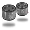 Skin Wrap Decal Set 2 Pack for Amazon Echo Dot 2 - Winter Snow Gray (2nd Generation ONLY - Echo NOT Included) view 1