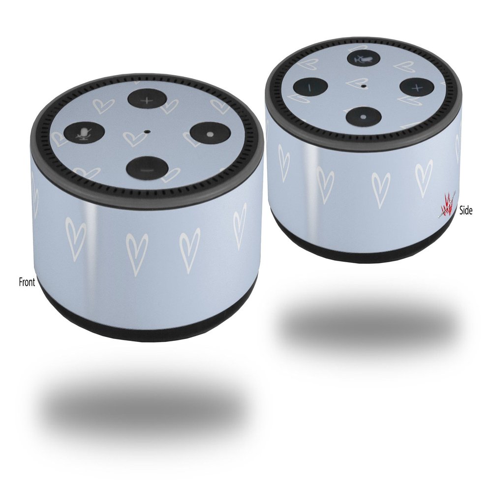 Skin Wrap Decal Set 2 Pack for Amazon Echo Dot 2 - Hearts Ice (2nd Generation ONLY - Echo NOT Included)