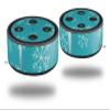 Skin Wrap Decal Set 2 Pack for Amazon Echo Dot 2 - Winter Snow Teal Blue (2nd Generation ONLY - Echo NOT Included) view 1