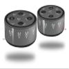 Skin Wrap Decal Set 2 Pack for Amazon Echo Dot 2 - Hearts Gray On White (2nd Generation ONLY - Echo NOT Included) view 1