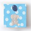 Whimsical Elephant Balloon Party Theme - Polka Dot Stretched Canvas Nursery Decor - Wall Art that Makes a Memorable Baby Gift Idea - Wooden Frame Construction - Ready to Hang 24X24 view 1